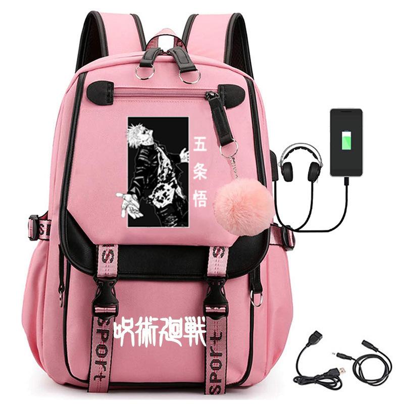 Animation Spell Return To Fight Peripheral Backpack Large Capacity Student Schoolbag Outdoor Travel Bag Multi-function Computer Bag