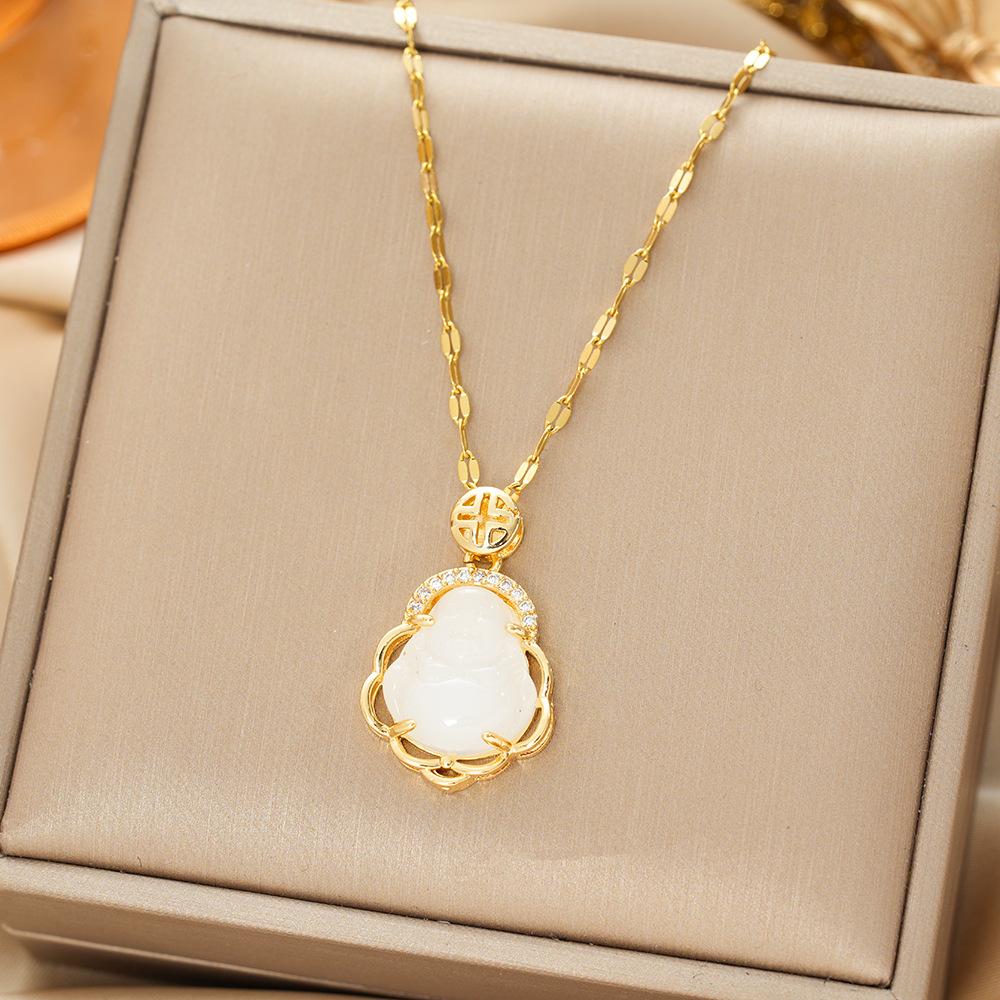 Titanium Steel Necklace For Women Elegant Simple Fashion Zircon Collarbone Chain Light Luxury Niche Jewelry