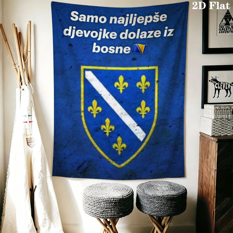Bosnia and Herzegovina Wall Tapestry Aesthetic Wall Hanging Printed Fabric Blanket Decorative Tapestries for Bedroom Living Room Home Decor