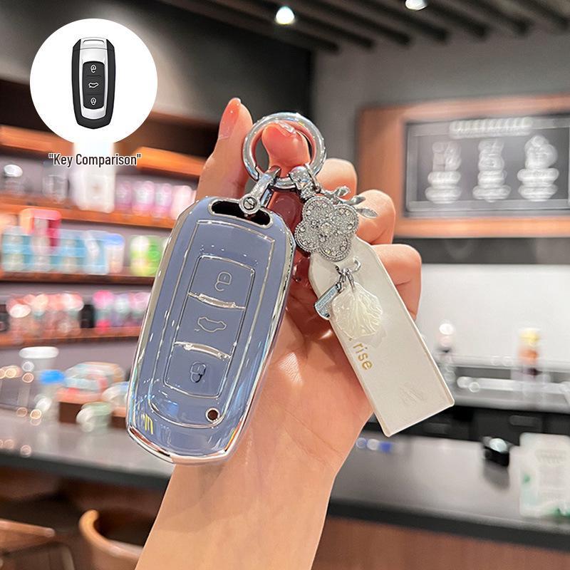 Compatible with Geely Panda Mini, Mini Boyue, Vision X3, Emgrand GS, Borui, Premium Key Case.