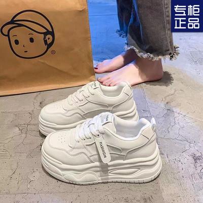2024 Little White Shoes Heightened Versatile Casual Sports Shoes Spring and Autumn New Popular Thick-soled Black and White Panda Fashion Board Shoes
