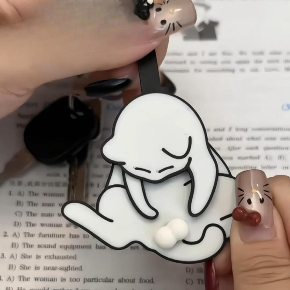 Trendy Pulling Egg Cat Keychain Acrylic Rotating Ornaments Funny Gift Car Key Creative Lanyard