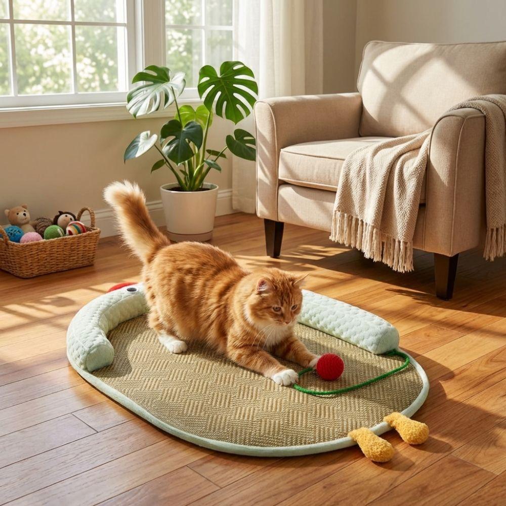 Neck Support Pet Cooling Mat Anti-slip Puppy Kennel Cartoon Pet Nest Mat Household