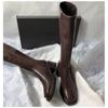 Fashion Women's Boots Square Heel 2024 New Autumn Winter Boots for Ladies Non-Slip Outdoors Round Head Solid Color Women Boots