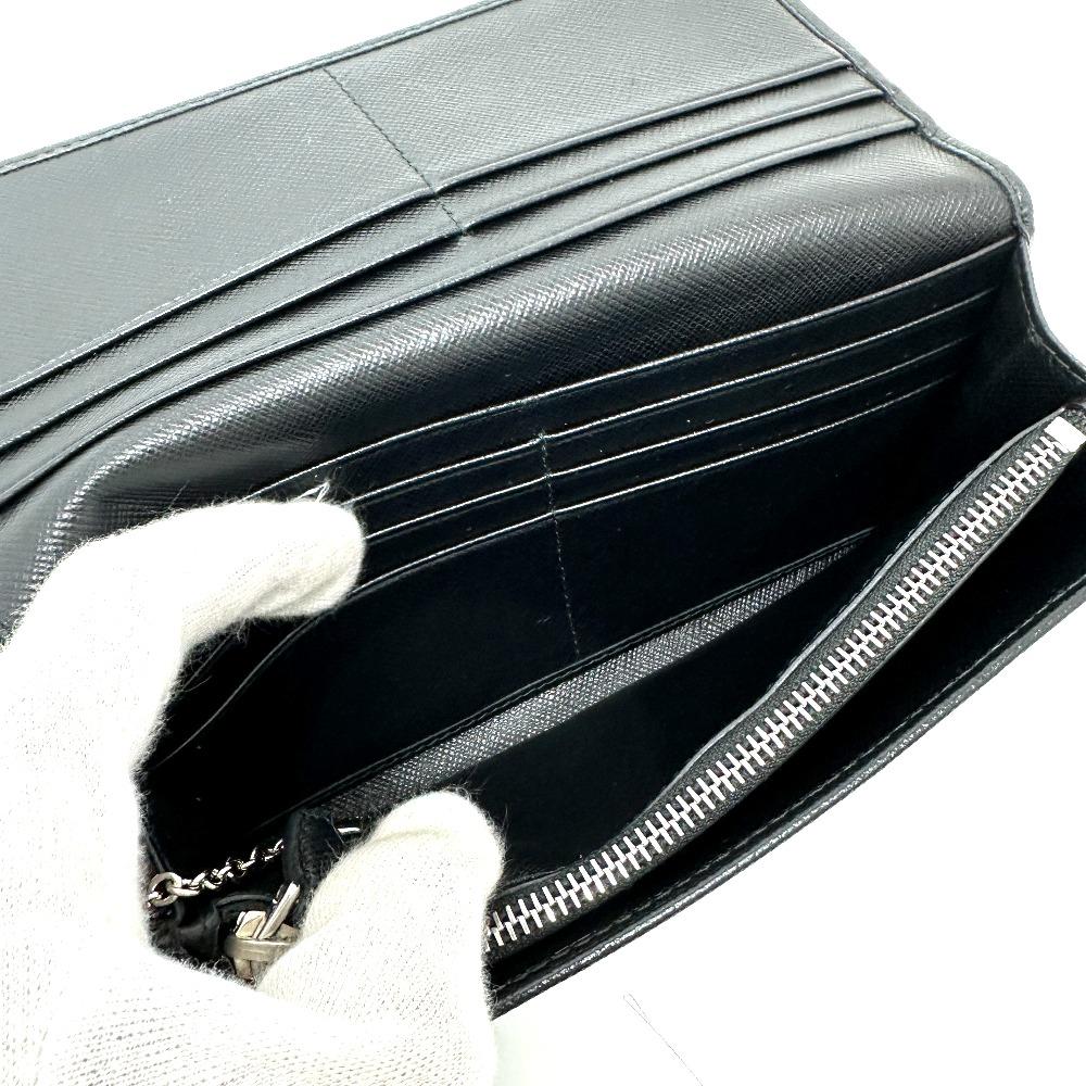 PRADA 1MH132 Triangle logo plate Long Wallet with Pass Case Flap Folded wallet
