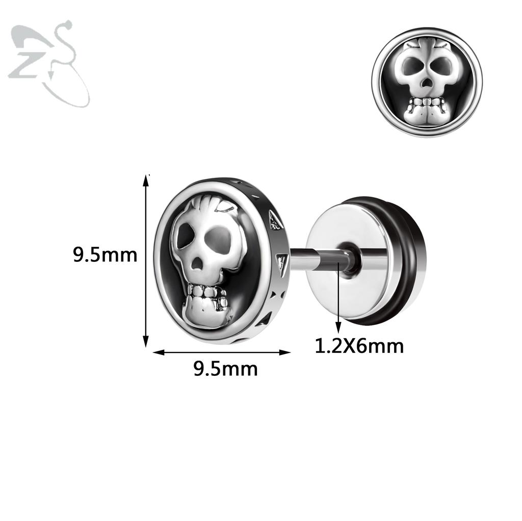 ZS 1PC 16G Cross Skeleton Finger Stainless Steel Stud Earring For Women Men Punk Rock Ear Conch Tragus Cartilag Helix Piercings