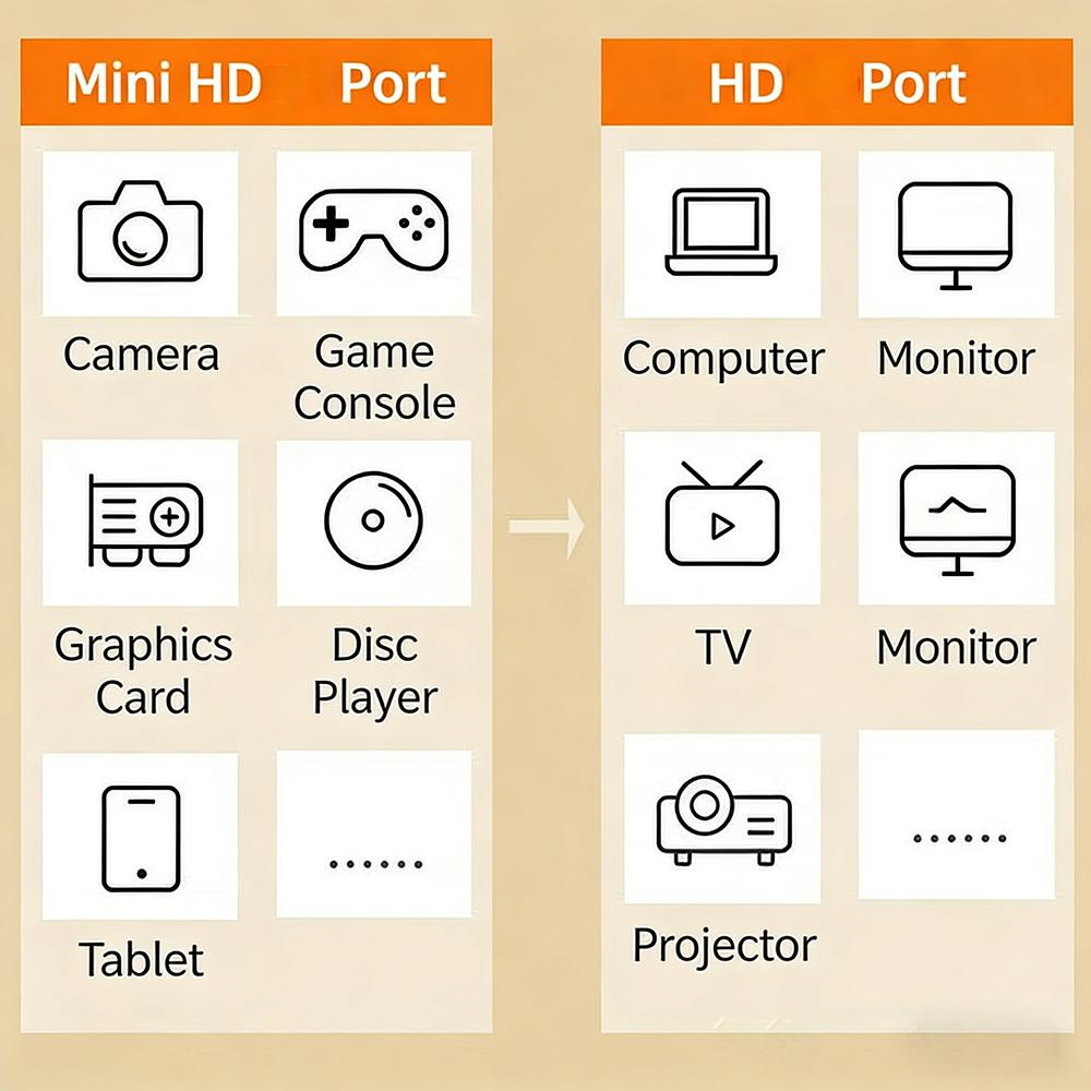 Gold Plated High Speed Mini HD To HDMI-Compatible Cable, 1080P 3D Video Cord for Camera Monitor Projector Laptop, 0.3M-5M