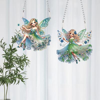 2D/Flat DIY Hanging Diamond Art Kits Special Shape Diamond Art Pendant Diamond Painting Set Window Hanging Art for Home Decor