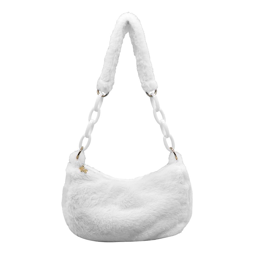 Elegant Autumn Winter Shoulder Bags Small Armpit Bags Women Plush Acrylic Chain Underarm Pouch Designer Luxury Casual Handbags