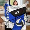 Volleyball Flannel Blanket  Personalized Text Soft Machine Washable  AllSeason Throw for Boys Girls Adults Home Travel