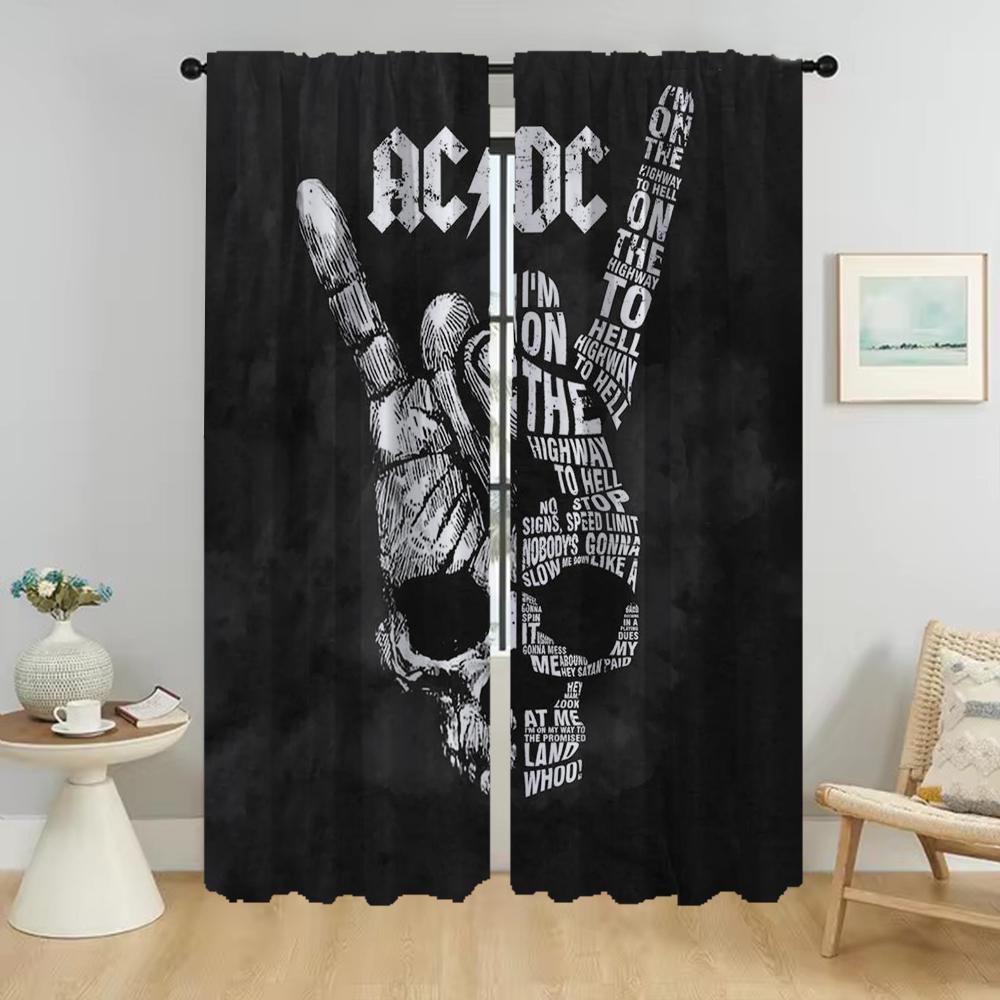Kitchen Curtains for Camera AC&DC Window Curtain for Room 2 Panel Home Interior Curtains Shades Halloween Decoration Partition