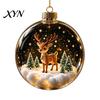 Glass Style Acrylic Sphere Baubles Christmas Glowing Decorative Ball, Lighted Ornament with Festive Scene, LED Holiday Light Balls Tree Hanging Decor