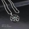 European and American Retro Compass Pendant Titanium Steel Necklace Versatile Fashion Hip-hop Long Sweater