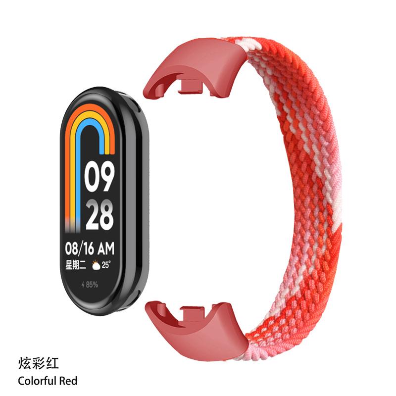 Geflochtene Solo-Schlaufe für Xiaomi Mi Band 8 9 Armband Zubehör Elastische Nylon-Uhrenbänder Ersatz correa bracelet für Miband 8 NFC