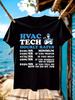 Funny HVAC Technician Hourly Rates Graphic T-shirt for Men - Black Humorous Cartoon & Pricing List Design