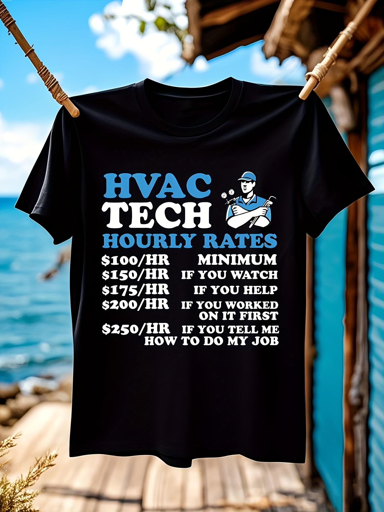 Funny Tshirt Funny HVAC Technician Hourly Rates Graphic T... XXL