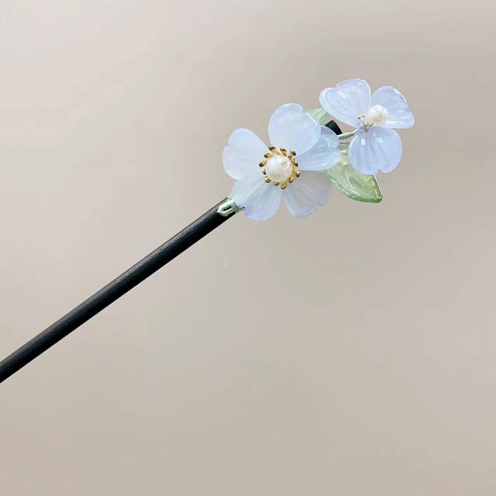 Wooden Hair Sticks Forks Retro Chinese Style Hairpins Forks Colorful Flower Designs Pendant Headpieces Hair Jewelry Ornaments