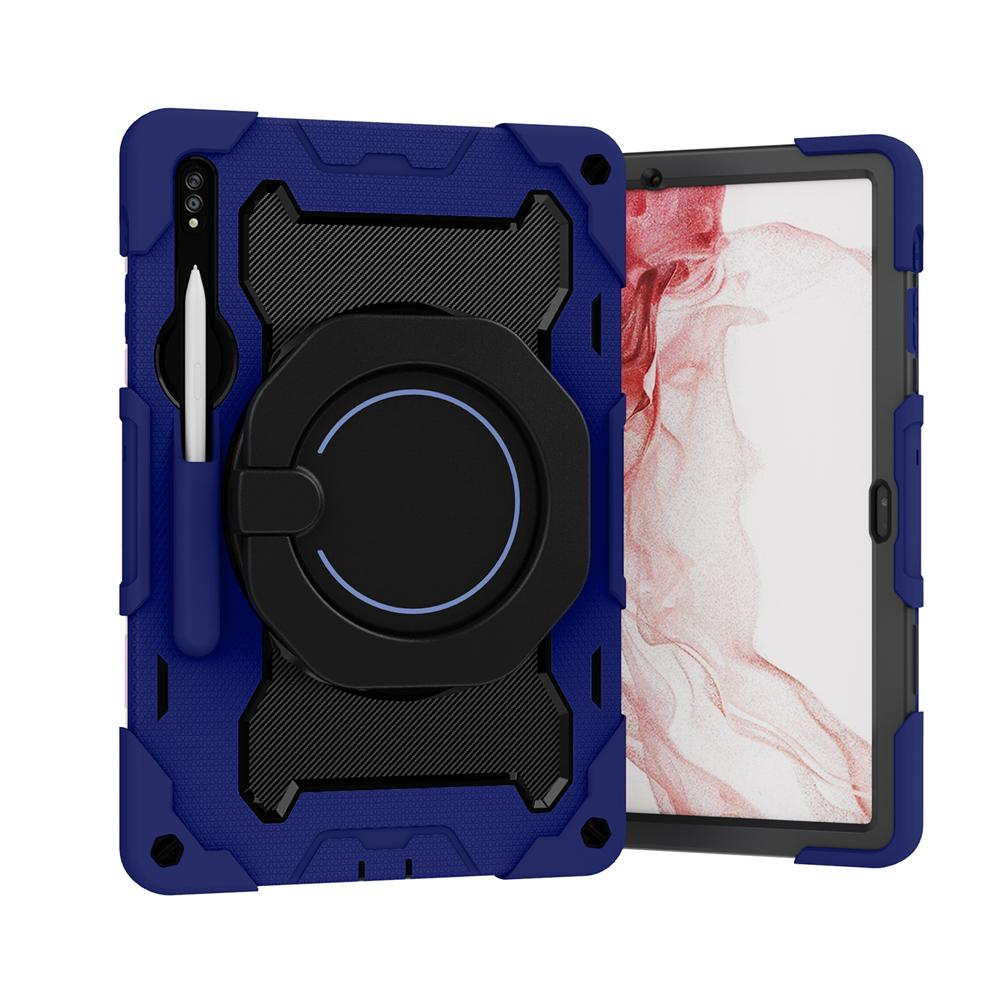 For Samsung Tab S9 Plus FE S8 S7 S6 Lite Case Kids Shockproof Shell For Galaxy A7 A8 A9 Plus 360 Rotating Stand Tablet Cover