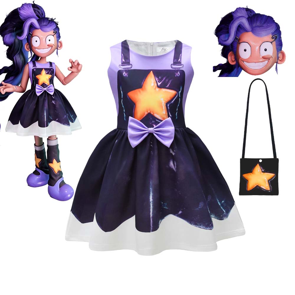 Playtime Lily Kids Cosplay Dress Bowknot Print Girl's Birthday Carnival Halloween Party Fancy Costume