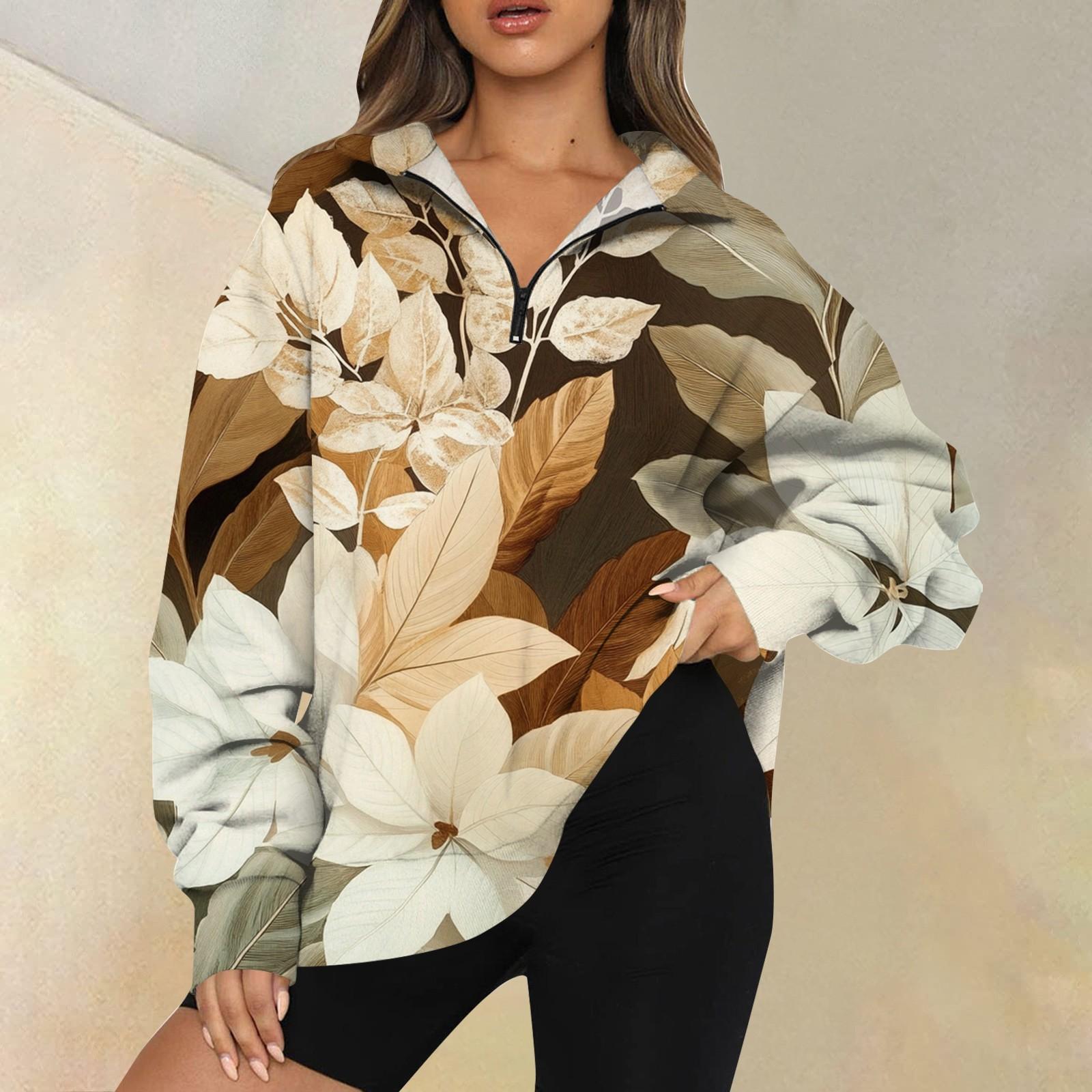 Женская мода повседневная толстовка с длинным рукавом и принтом на молнии с высоким воротом и заниженными плечами XXXL