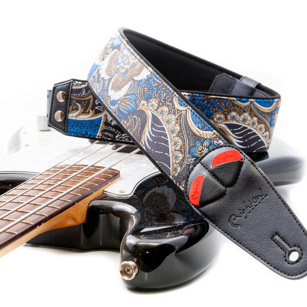 Gurte 6cm HOKKAIDO BLACK RightOn! Gitarren-/Bassgurt, Breit, 100-150cm,