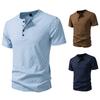 Camiseta Vintage Hombre Malla Waffle Henley Verano Barato Tops Ropa Masculina Manga Corta Liso Golf Camiseta Streetwear
