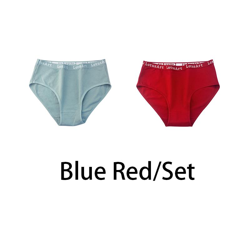 YOUULAR 2PCS/Lot Women Cotton Solid Seamless Panties Sexy Big Size Underwear Letter Lingerie Mid Waist Comfortable Briefs NKT2123-2