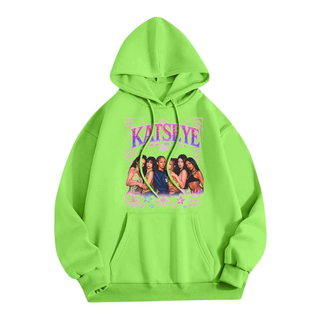 Unisex Lightweight Long-Sleeve Printed Hooded Pullover Sweatshirt