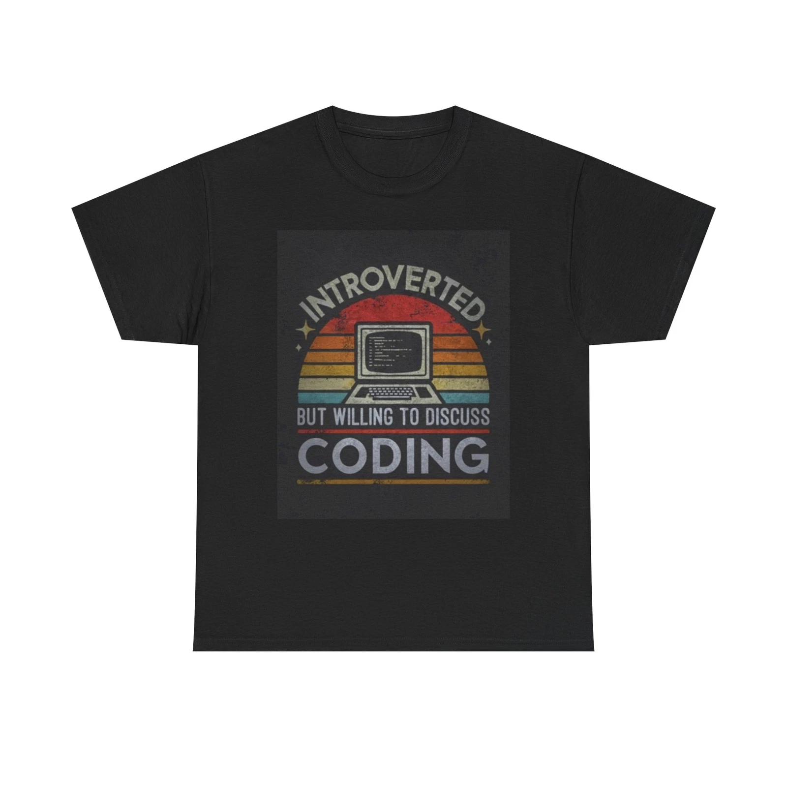 Men s and Women s T-shirts Introverted Willing To Code M