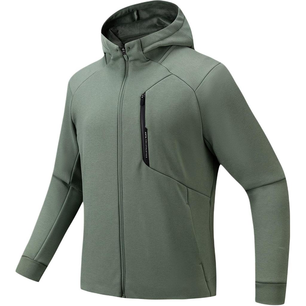 Anta Solid Color Zipper Versatile Hooded Casual Jacket Men Jacket 152547708N-3