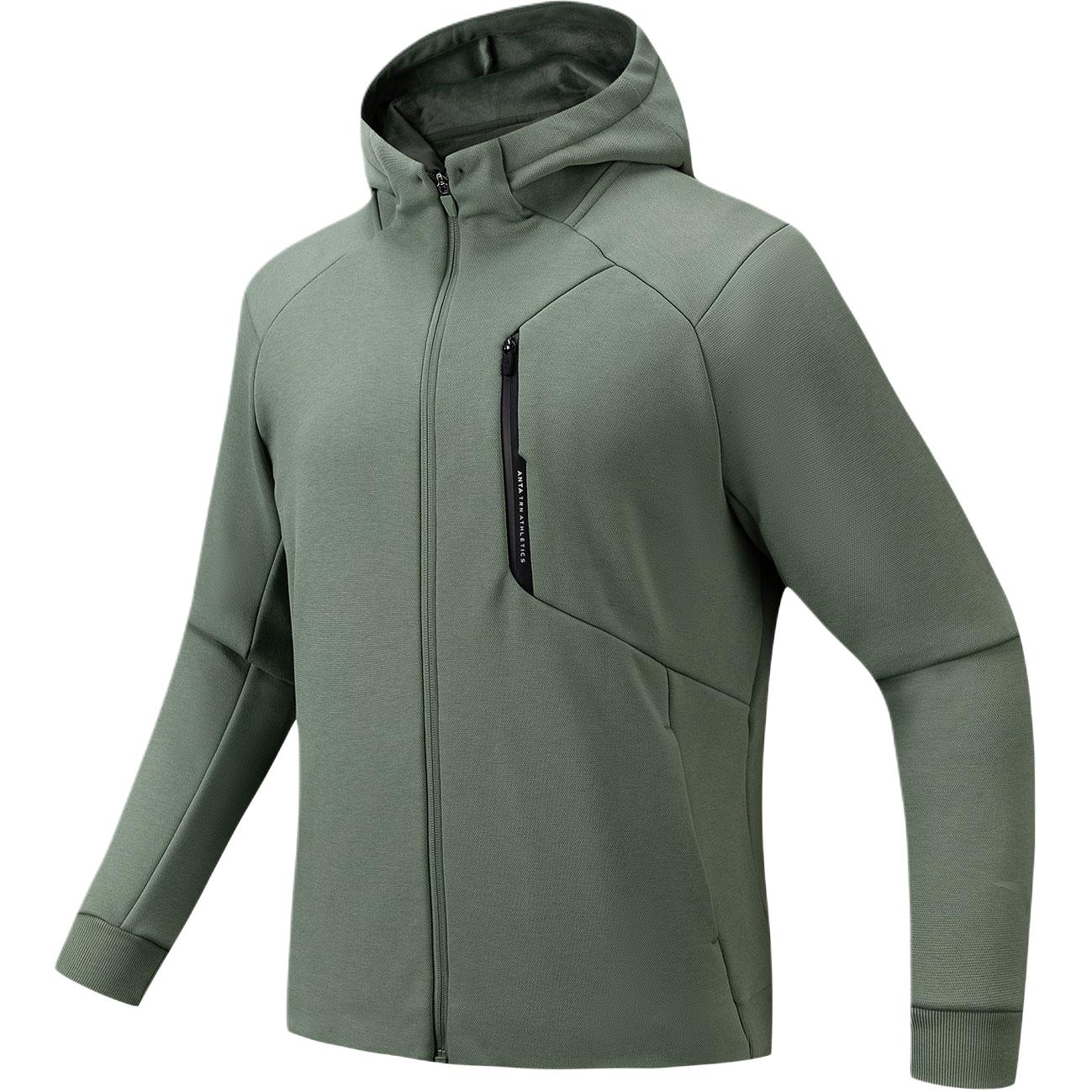 

Anta Solid Color Zipper Versatile Hooded Casual Jacket Men Jacket 152547708N-3 L