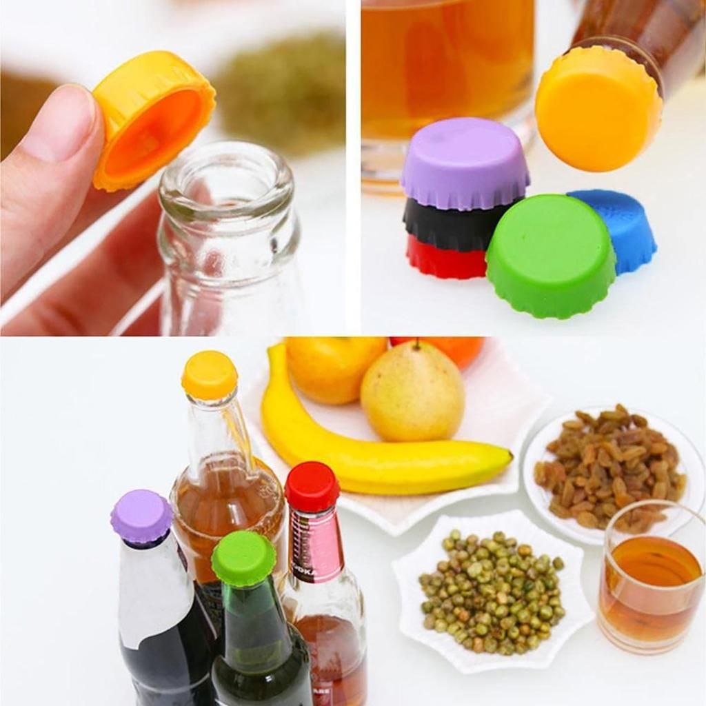 Reusable Tools Portable Silicone Beer Bottle Cap Stopper Catering Soda Wine Stoppers Accessorie Kitchen Supplies Barware 6/12pcs