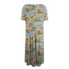 Robe mi-longue imprimée à manches courtes et col rond pour femme, ample, décontractée et tendance