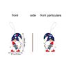Wooden Hanging Ornaments Set Patriotic Theme Gnome Heart Star Round Shaped Decorations for Independence Day Home Party Office School