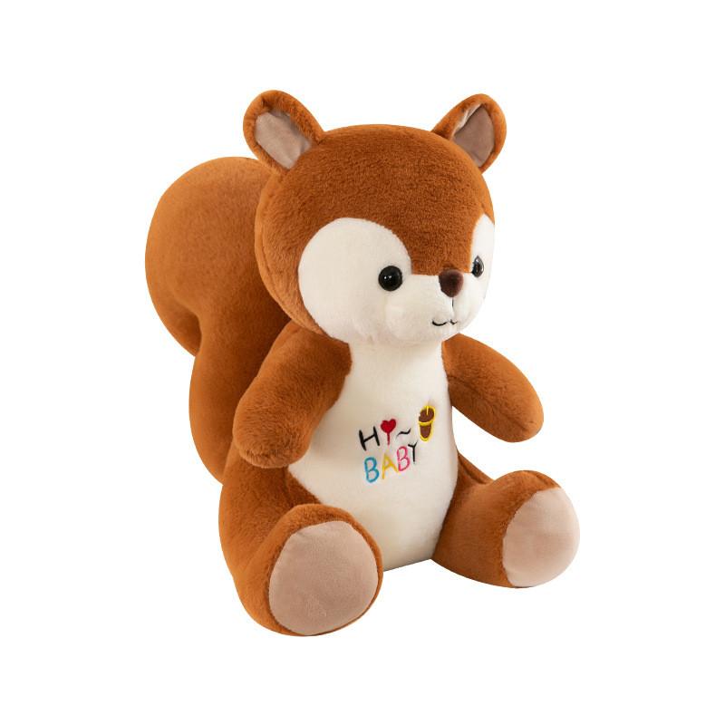 Plush Cartoon Squirrel Toy Animal Stuffed Doll Embroidery Children Gift Birthday