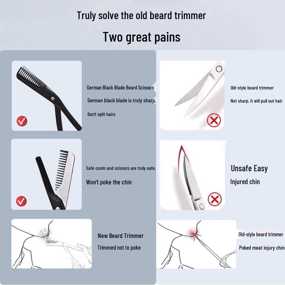 Men's Stainless Steel Grooming Set: Beard, Eyebrow & Nose Hair Trimmer with Mirror & Storage Box