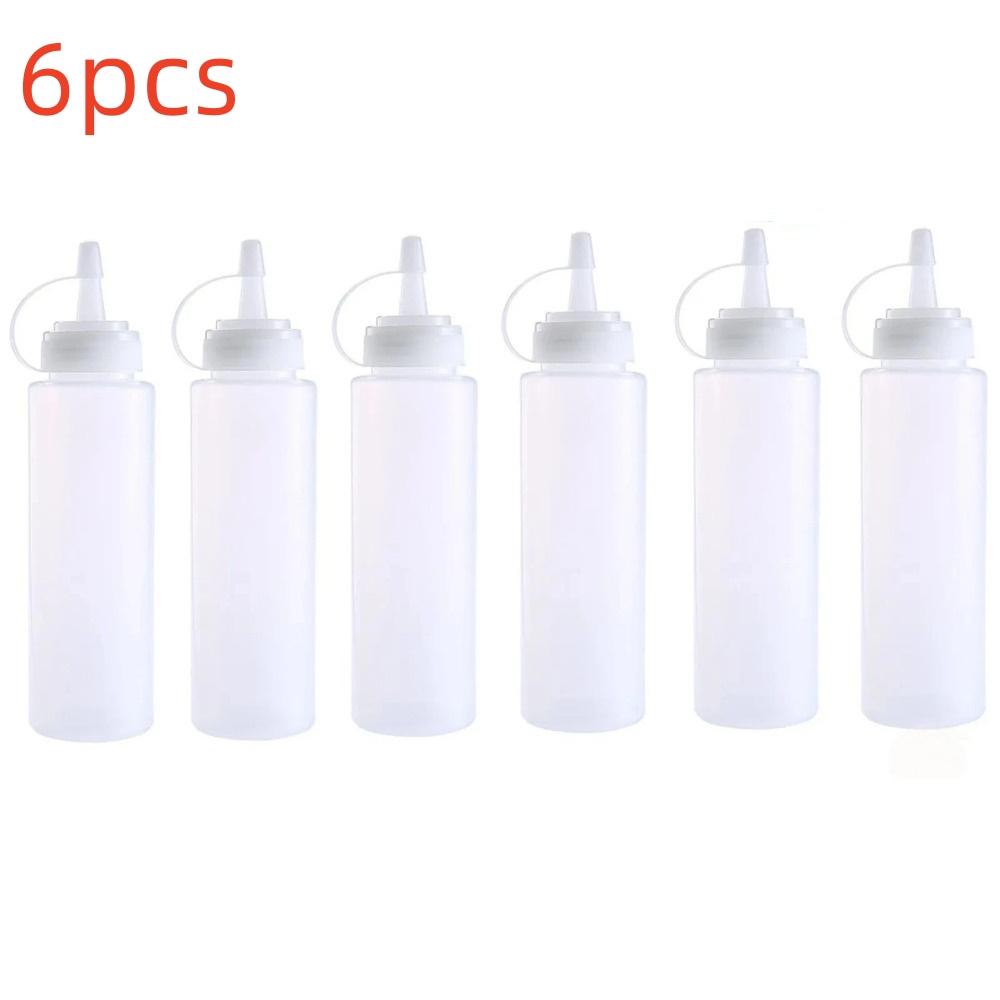 1/3/6pcs Squeeze Sauce Bottles Condiment Squeeze Bottle with Cap for Ketchup Salad dressing Mustard Olive Oil set Kitchen Tools