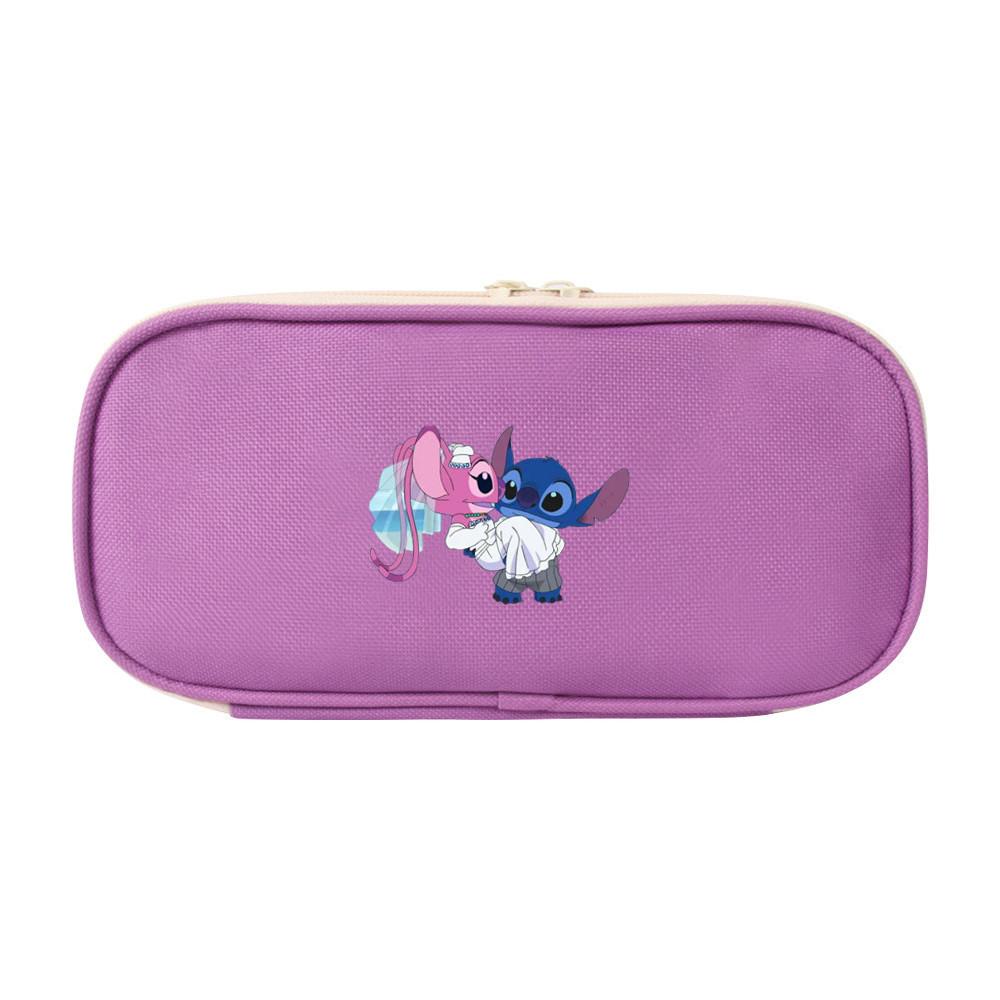Stitch Colorful Pencil Case Canvas Storage Bag For Elementary School Students