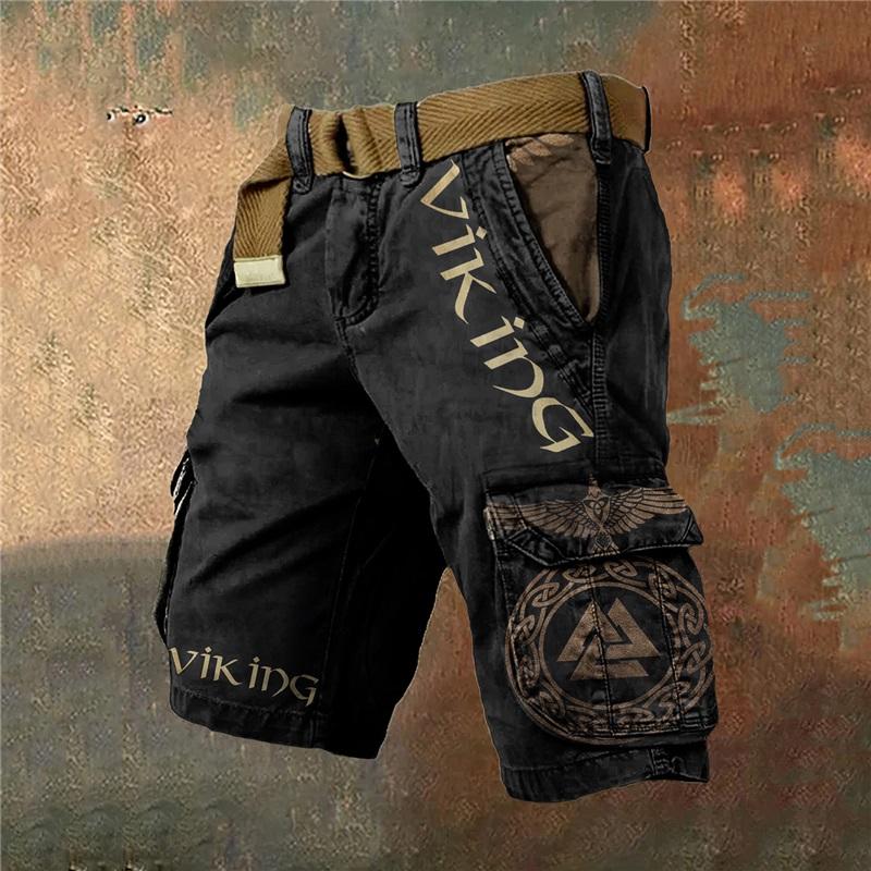 Men's Summer New Style European And American Style Halloween 3D Digital Printing Exaggerated Shorts Zipper Strange Pants