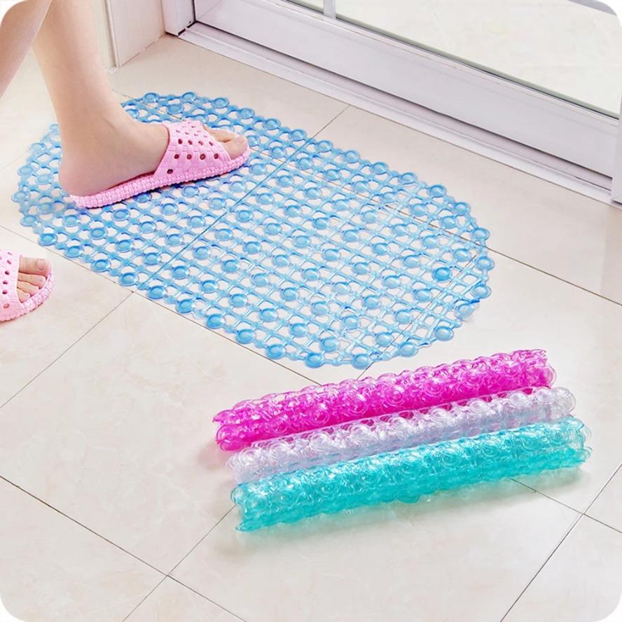 Safety Anti-slip Floor Mat Plain Oval Water Bath Bathroom Mat Tub Bath Shower Bath Carpet Clear Bubble Mat Safety Anti-slip Mat