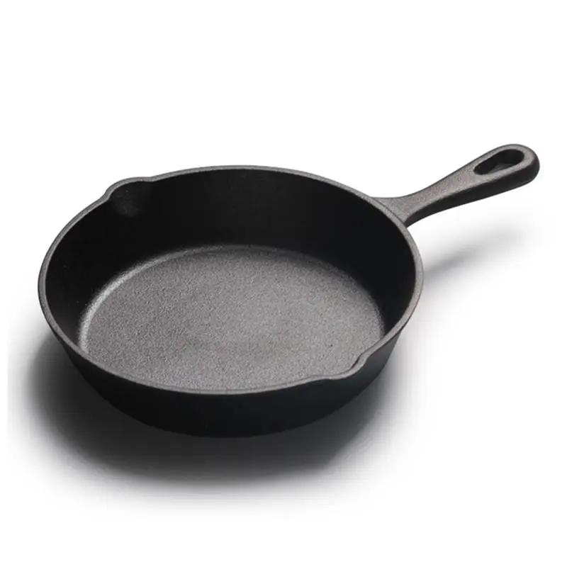 Cast Iron Frying Pan 14/16/20cm Non-stick Fried Steak Pot Egg Pancake Skillet for Gas Induction Cooker Universal Cookware