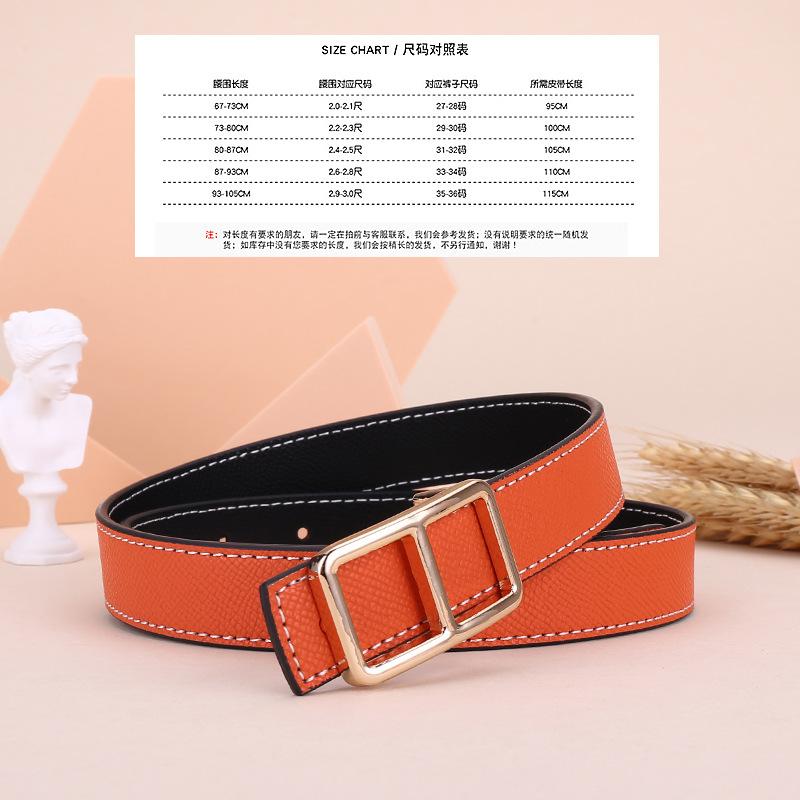 

Belt Ladies Textured Double Sided Available Belt Women S Quad Smooth Buckle Simple Jeans Belt 110cm