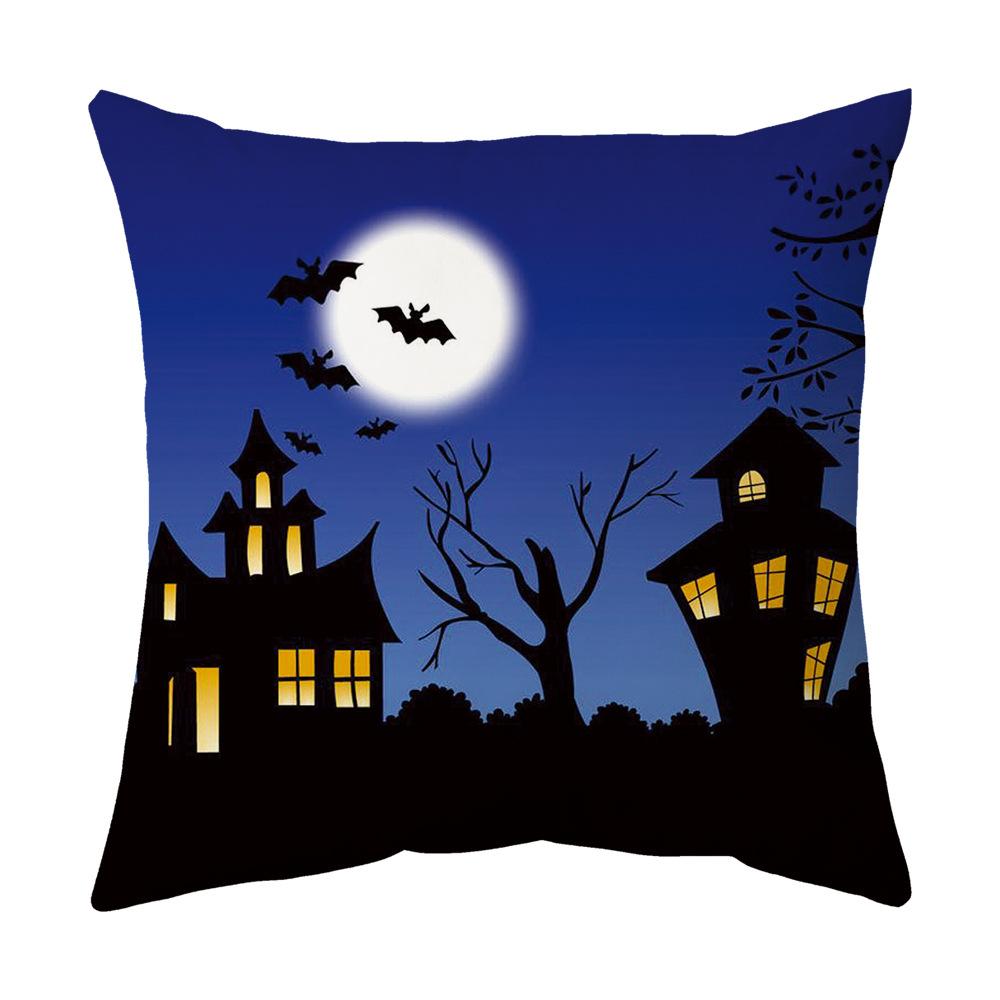 Halloween Cartoon Backrest Sofa Pillow Case Pillow Case Decoration Peach Skin Pillow Cushion Nordic Living Room