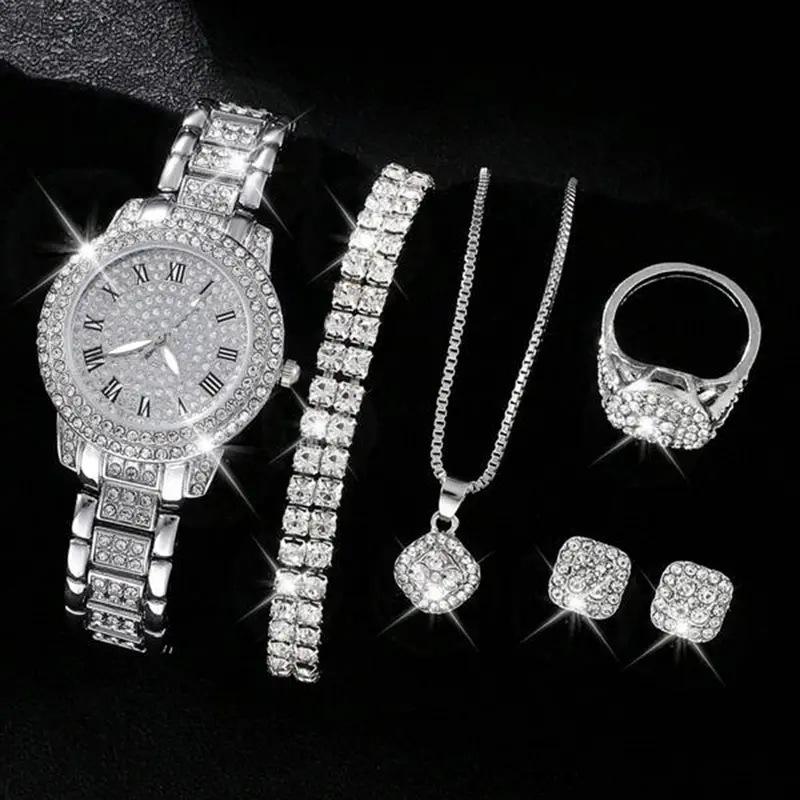 Wristwatch pcs ladies watch set diamond watch women s watch fashion quartz watch