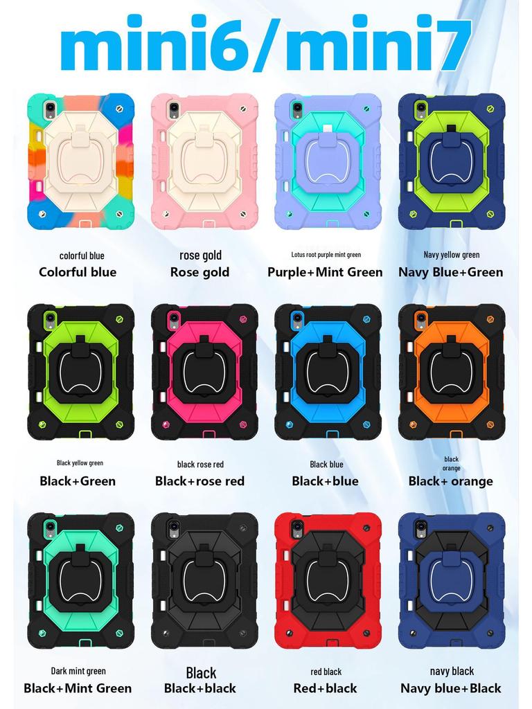 iPad Mini 6/7th Gen 8.3" Silicone Drop & Bend-Proof Stand Case for Kids