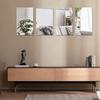 62KD 4pcs Acrylic Mirror Sheets Flexible Non Glass Mirror Tiles with 16pcs Adhesive Stickers for Home Wall Decor