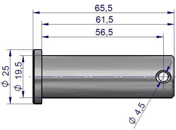 Sworzeń Mocowania Wieszaka L.p Dolny Fi-20Mm  Z Kołnierzem C-330 C-360