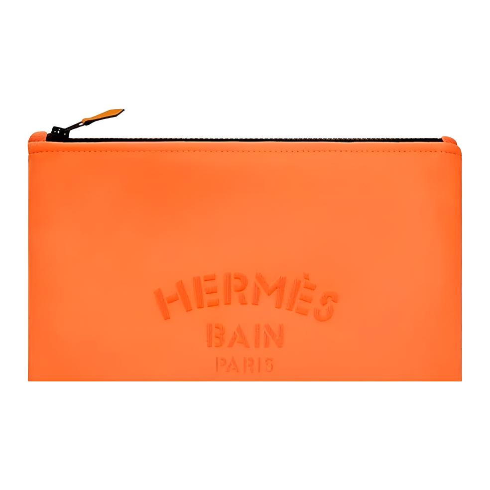 Hermes Neobain 28 Embossed Logo Nylon Clutch Bag Medium Women clutch bag Orange H104312M03