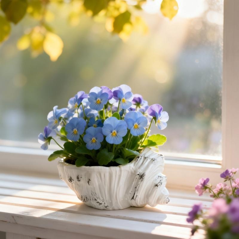 Nordics Styles Decorative Flower Pot Elegant Seashells Shape Flower Pot Tabletop Display For Small Plant And Succulents