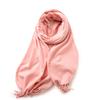 Red Scarf Women's Winter Cashmere Solid Color Scarf Shawl High-grade Warm Korean Style Tassel Scarf Men's All-match Scarf